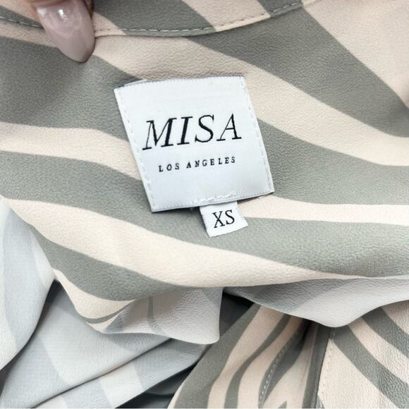 MISA Los Angeles Montana Zebra Shirt Dress Size XS Neutral Print Midi NEW - Picture 9 of 10